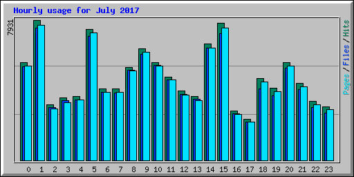 Hourly usage for July 2017