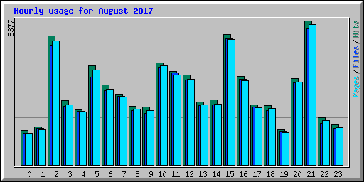 Hourly usage for August 2017