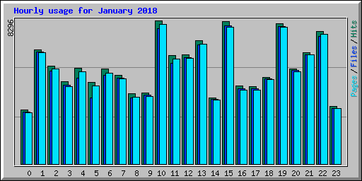 Hourly usage for January 2018
